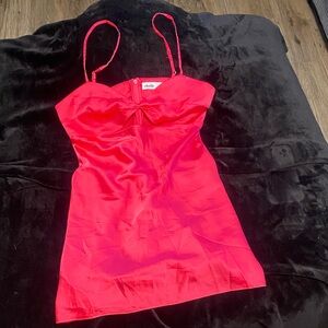 Elodie Vibrant Red Satin Dress